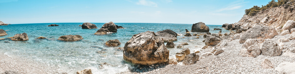 Panoramic view of Oludeniz Beach And Blue Lagoon, Oludeniz beach is best beaches in Turkey - Fethiye, Turkey