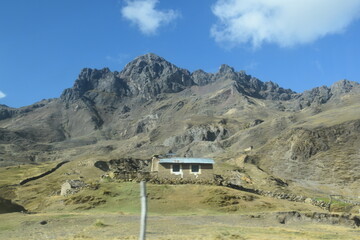Traditional old stone houses of Peru with Incan and colonial architecture
