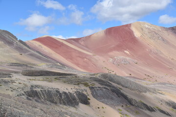 Naklejka premium Rainbow Mountain Vinicunca (Montana de siete colores) and the valleys and landscapes around it in Peru