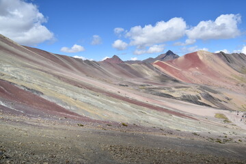 Rainbow Mountain Vinicunca (Montana de siete colores) and the valleys and landscapes around it in Peru