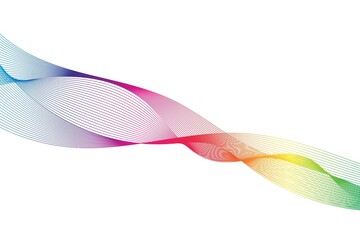 Rainbow waves on the white background. Vector illustration.