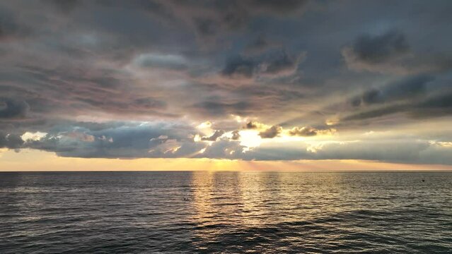 Cloudy Sunset at Sea Turkey Alanya 4 K