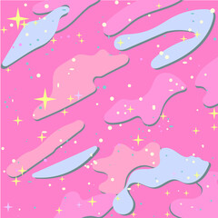 Abstract pastel pattern with magical sparkling starry sky