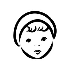 Black and white retro fashion model in sketch style. Hand drawn vector illustration