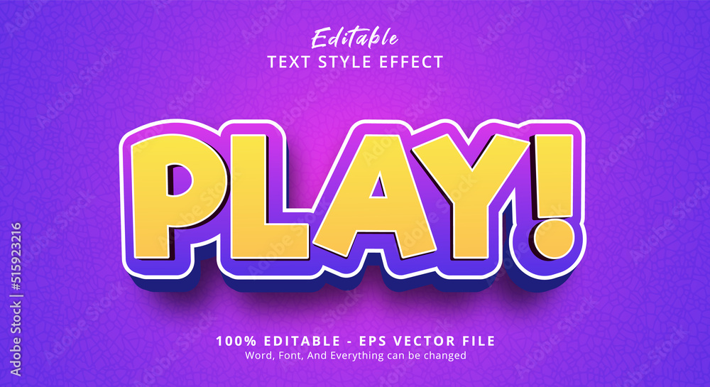 Poster play! text style effect, editable text effect