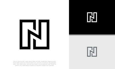 Initials N logo design. Initial Letter Logo.	
Innovative high tech logo template.