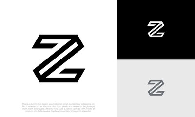 Initials Z logo design. Initial Letter Logo. Innovative high tech logo template.