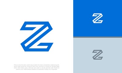 Initials Z logo design. Initial Letter Logo. Innovative high tech logo template.