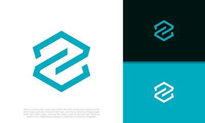 Initials Z logo design. Initial Letter Logo. Innovative high tech logo template.