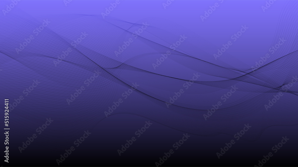 Poster abstract futuristic wavy stripes. abstract curved lines on a blue gradient background. vector.