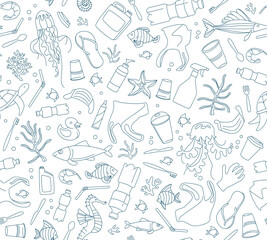 No plastic, save the Planet, Zero waste. Seave the Ocean, ecological problem
