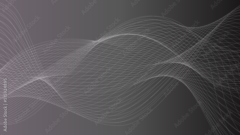 Aufkleber abstract futuristic wavy stripes. abstract curved lines on a gray gradient background. vector.