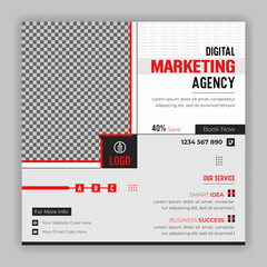 Digital marketing agency social media post design template, web post, web banner for any corporate business or office