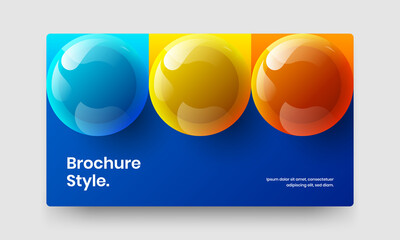 Isolated realistic spheres book cover concept. Abstract corporate identity vector design layout.