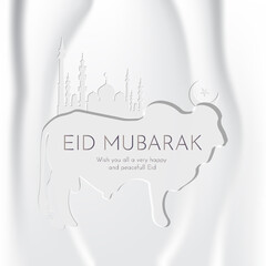 Eid al adha islamic festival greeting eid mubarak social media design vector