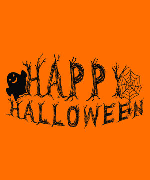 Happy Halloween Brush Stroke Shirt, Spider Net Shirt, Halloween Ghost Shirt, Halloween Brush Stroke  Shirt Print Template 