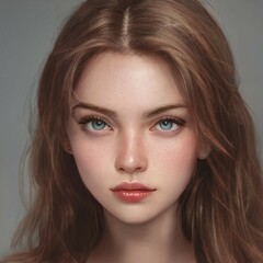 Naklejka premium cute and pretty girl
