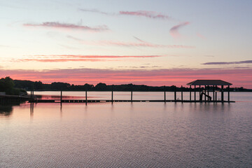 Fototapeta na wymiar Sunset on the Rappahannock River in Tappahannock Virginia USA