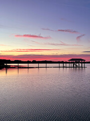 Obraz premium Sunset on the Rappahannock River in Tappahannock Virginia USA