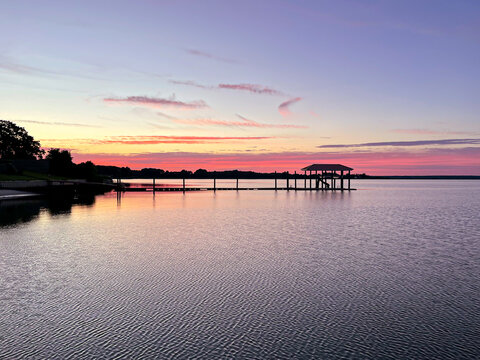 Sunset on the Rappahannock River in Tappahannock Virginia USA
