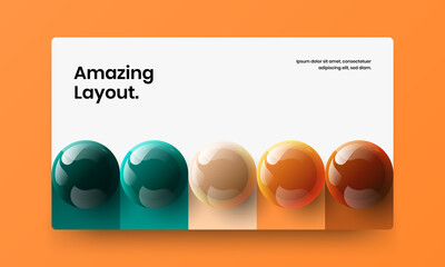 Obraz na płótnie Canvas Simple company identity design vector layout. Abstract 3D balls website template.