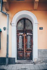 Beautiful vintage doors in urban architecture
