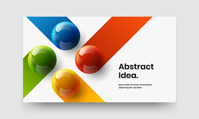 Amazing 3D balls banner concept. Premium book cover vector design template.