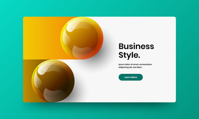 Original realistic balls company cover template. Premium brochure design vector concept.