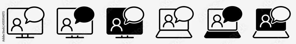 Canvas Prints online consultation help icon support service help set | online consultations icon remote vector con
