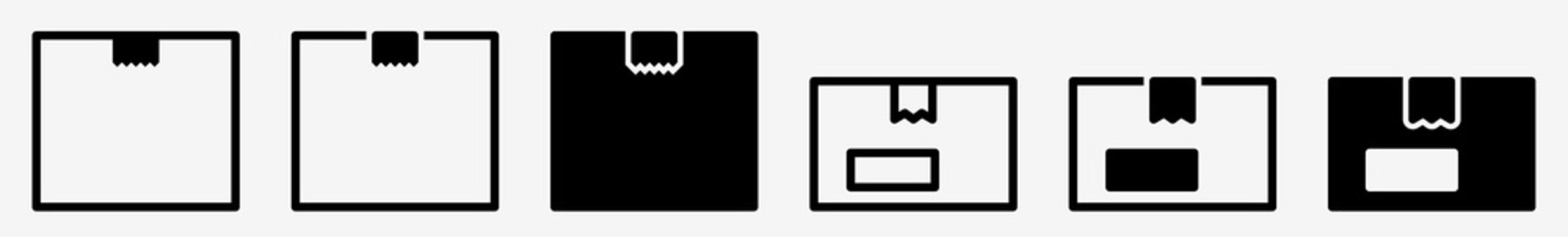Package Icon Packet Parcel Label Set | Packages Icon Parcel Vector Packet Illustration Logo | Package Icon Parcel Isolated Packet Shipping Tape