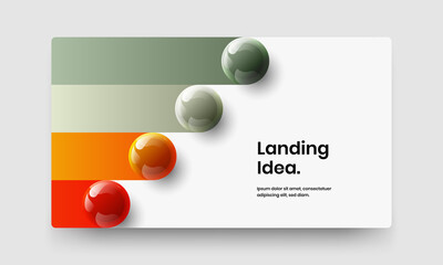 Vivid poster vector design concept. Unique realistic spheres company identity template.