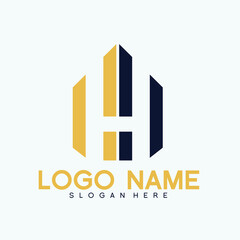 Double letter H logo. Real estate logo