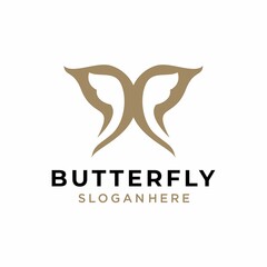 abstract butterfly insect logo design. vector element illustration