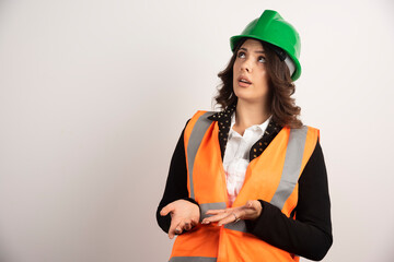 Woman engineer getting nervous about a project