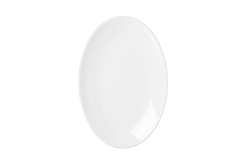 Top view of empty white plate on isolared white background