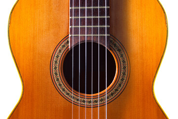 Diseño musical con guitarra acústica. Guitarra española y fondo musical.