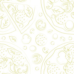 Trendy vector pizza pattern for pizzeria