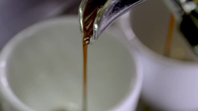 Making coffee close-up