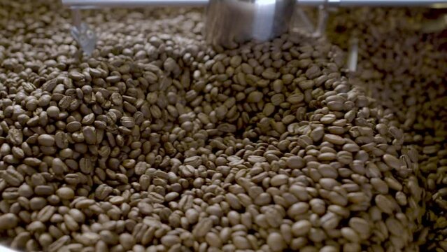 Roasting Coffee Beans close up