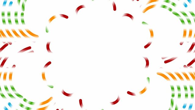 luxurious caleidoscope  colourful flowers line art pattern of indonesian culture traditional  batik  for intro opening ads commercial 
