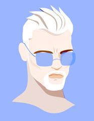 Fashionable man vector portrait 
