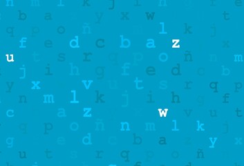 Light blue vector pattern with ABC symbols.