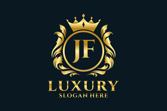 Initial JF Letter Royal Luxury Logo template in vector art for luxurious branding projects and other vector illustration.