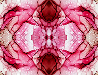 Alcohol Ink Art. Kaleidoscope Seamless. Rose Alcohol Ink. Seamless Kaleidoscope. Stained Glass...