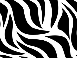Seamless pattern with black zebra stripes on a white background.