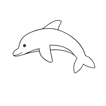 recommend clip art: Hand drawn dolphin doodle. Underwater animal in sketch style.  Vector illustration isolated on white background.