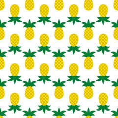 Pineapple seamless pattern. Summer tropical fruit vector background. Vector template for fabric, textile, wallpaper, wrapping paper, etc.