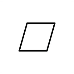 Parallelogram icon. Element of geometric figure for mobile concept and web apps on white background