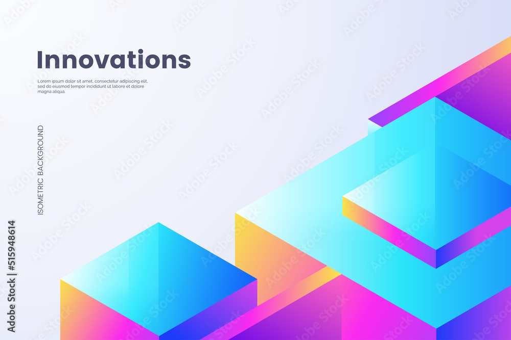 Aufkleber abstract colorful geometric background. isometric composition with glossy shapes isolated on light b