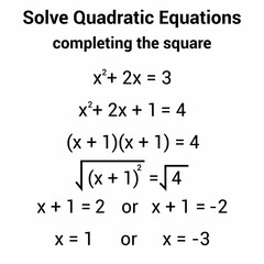 solve quadratic equation using completing the square